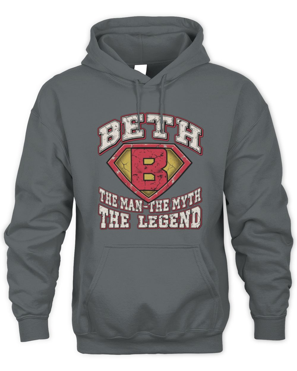 The Man The Myth The Legend Superman Graphic T-Shirt BETH M1-74 / Unisex Hoodie / charcoal