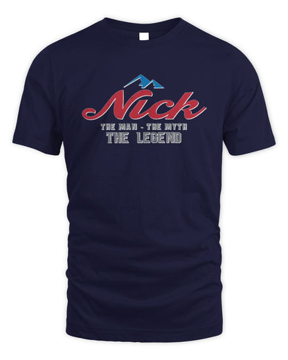 The Man The Myth The Legend Coors Light Beer T-Shirt NICK M1-S84 / Unisex Standard T-Shirt / navy