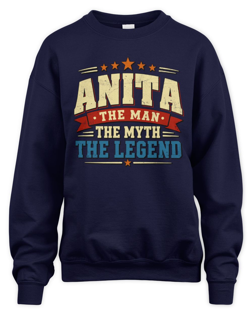 The Man The Myth The Legend Ribbon Vintage T-Shirt ANITA M1-56 / Unisex Sweatshirt / navy