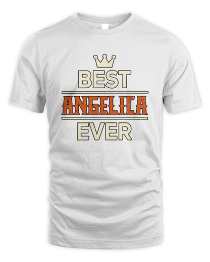 Best Your Name With Crown Shirt ANGELICA M1-59 / Unisex Standard T-Shirt / white