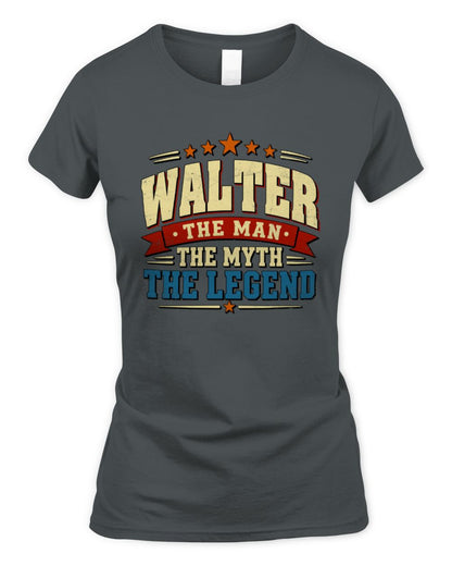 The Man The Myth The Legend Ribbon Vintage T-Shirt WALTER M1-56 / Women's Standard T-Shirt / charcoal