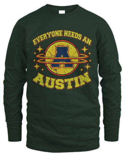 Everyone Needs a Your Name Shirt AUSTIN M1-76 / Men's Long Sleeved T-Shirt / forest green