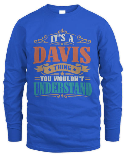 It’s a Name Thing Personalized Retro T-Shirt DAVIS M1-47 / Men's Long Sleeved T-Shirt / royal