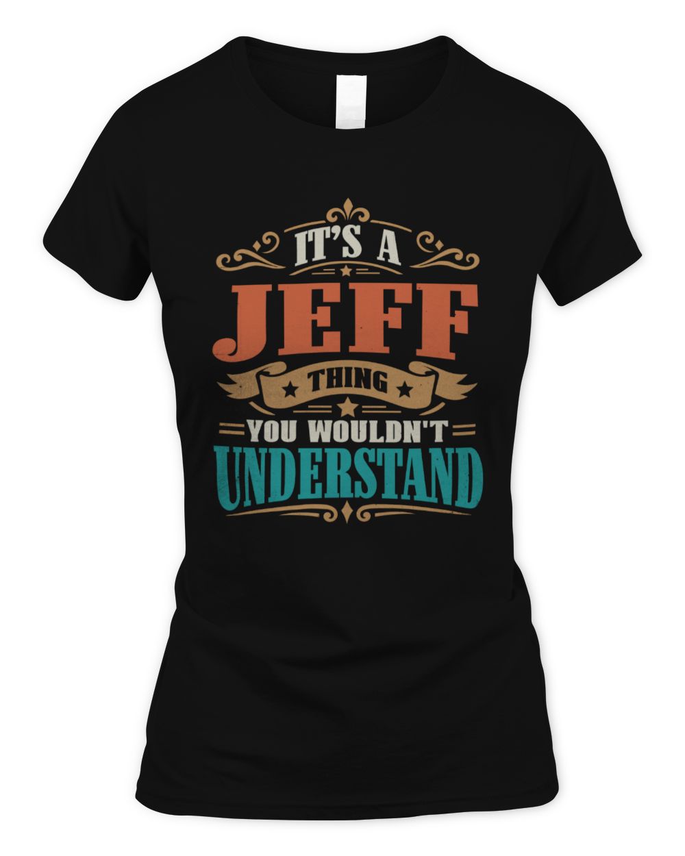 It’s a Name Thing Personalized Retro T-Shirt JEFF M1-47 / Women's Standard T-Shirt / black