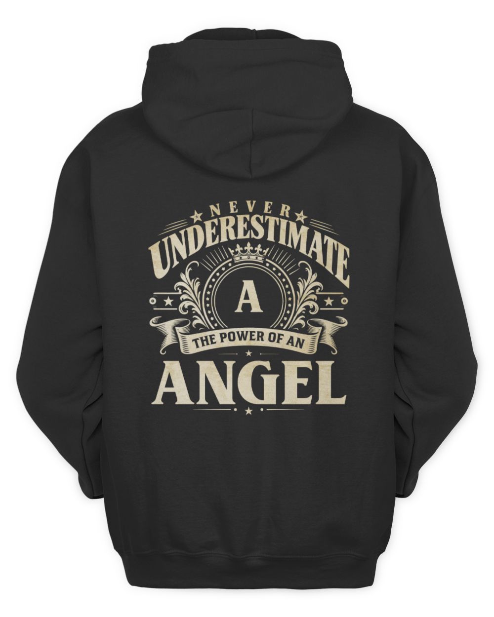 Never Underestimate Your Name Luxury Logo Shirt ANGEL M1-63 / Unisex Hoodie / black