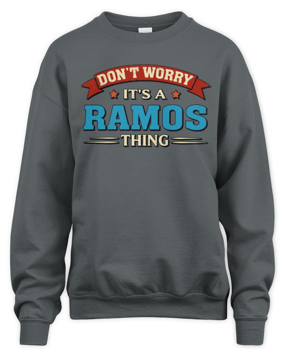 Don't Worry It's a Your Name Thing Funny Retro T-Shirt RAMOS M1-57 / Unisex Sweatshirt / charcoal