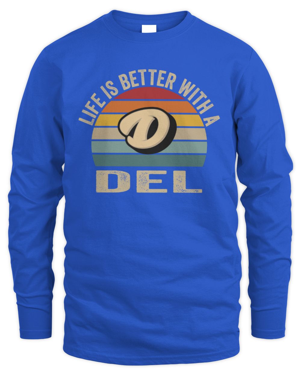 Life Is Better with Name Vintage Sun Shirt DEL M1-50 / Men's Long Sleeved T-Shirt / royal
