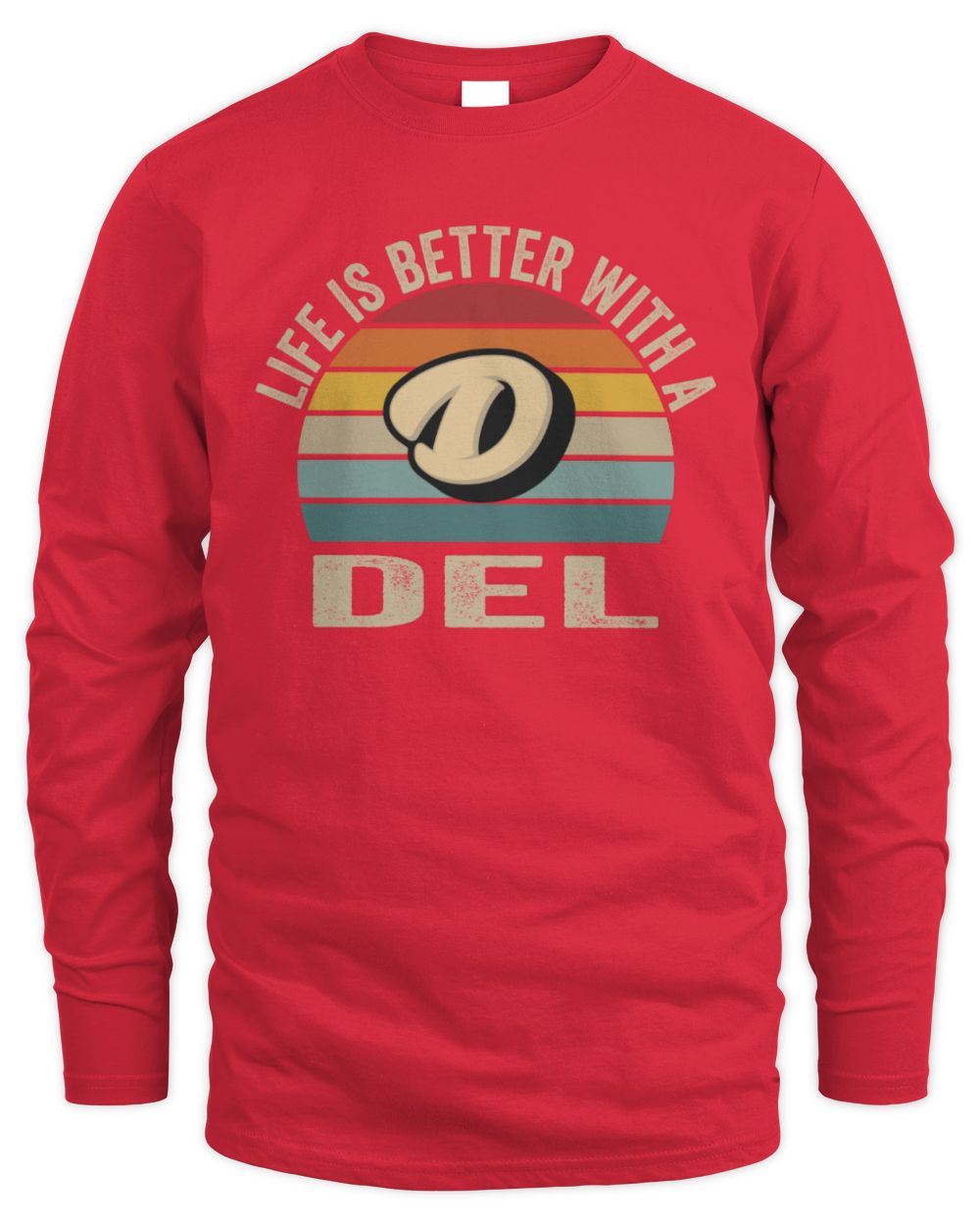Life Is Better with Name Vintage Sun Shirt DEL M1-50 / Men's Long Sleeved T-Shirt / red