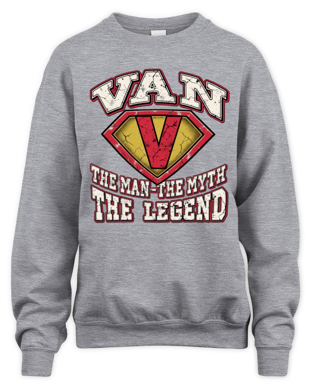 The Man The Myth The Legend Superman Graphic T-Shirt VAN M1-74 / Unisex Sweatshirt / sport grey