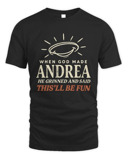 When God Made Your Name Funny Western T-Shirt T-Shirt ANDREA M1-S82 / Unisex Standard T-Shirt / black