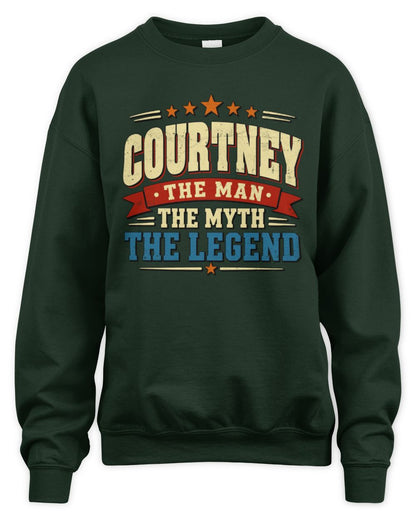 The Man The Myth The Legend Ribbon Vintage T-Shirt COURTNEY M1-56 / Unisex Sweatshirt / forest green