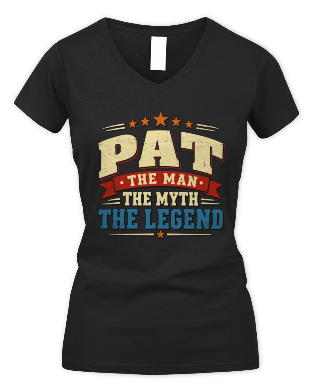 The Man The Myth The Legend Ribbon Vintage T-Shirt PAT M1-56 / Women's V-Neck T-Shirt / black