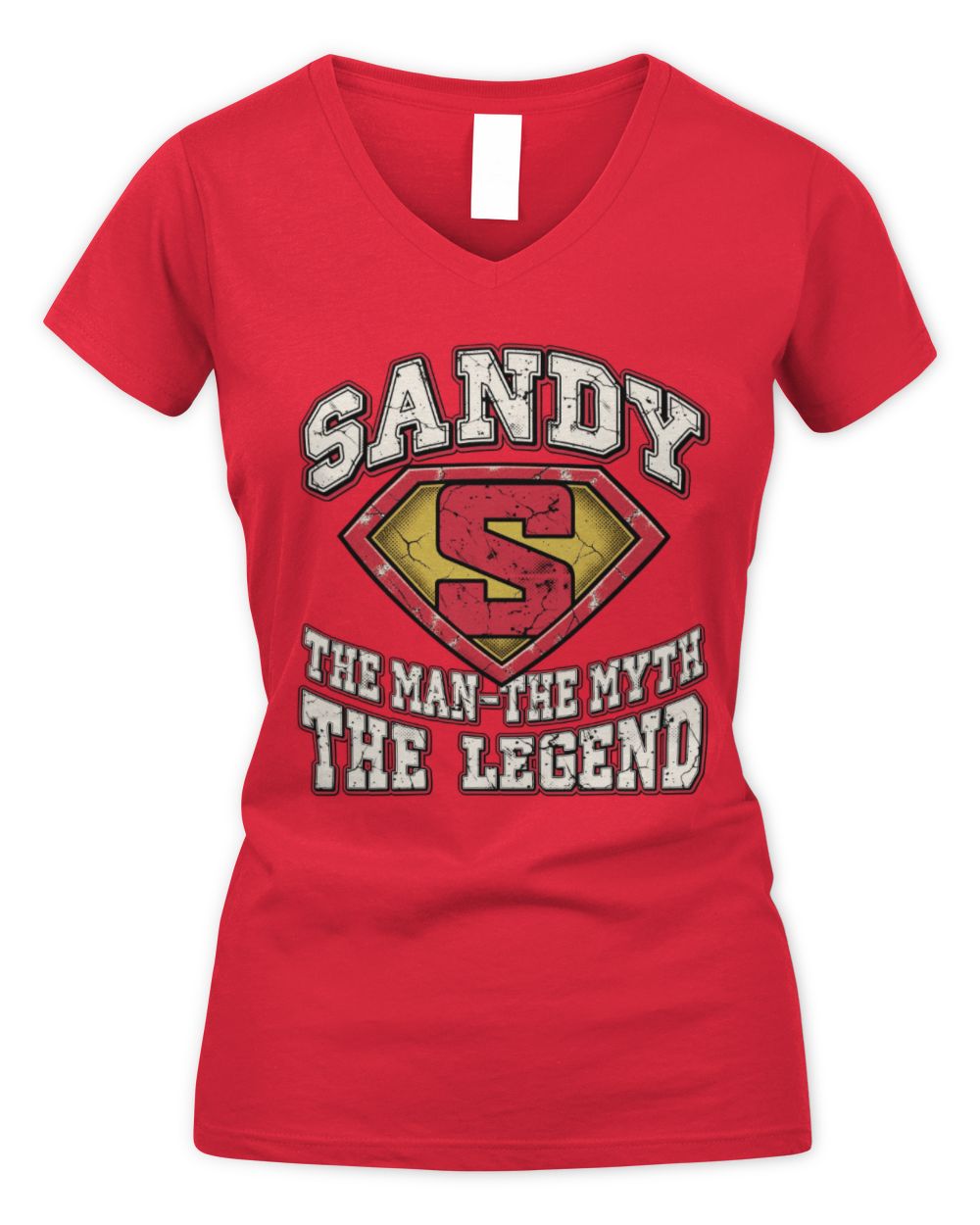The Man The Myth The Legend Superman Graphic T-Shirt SANDY M1-74 / Women's V-Neck T-Shirt / red