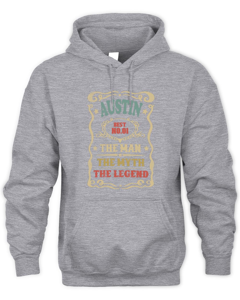 The Man The Myth The Legend Vintage Gold Wine Shirt AUSTIN M1-52 / Unisex Hoodie / sport grey