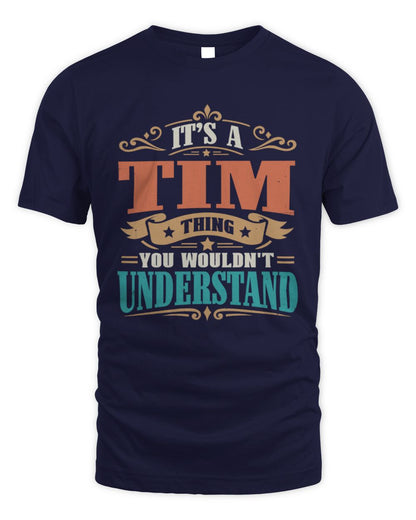 It’s a Name Thing Personalized Retro T-Shirt TIM M1-47 / Unisex Standard T-Shirt / navy