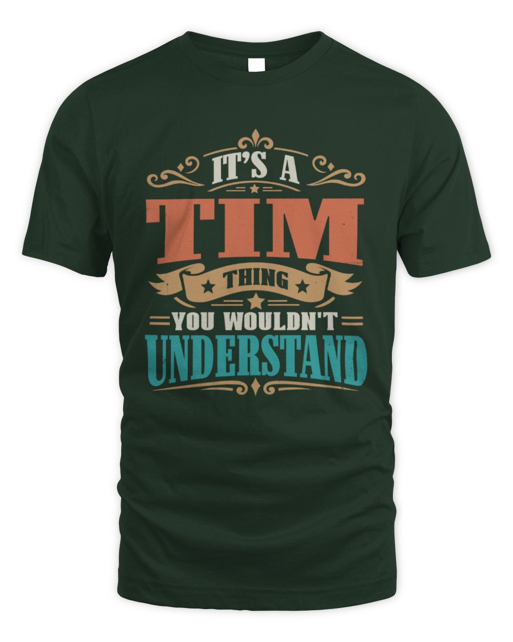 It’s a Name Thing Personalized Retro T-Shirt TIM M1-47 / Unisex Standard T-Shirt / forest green
