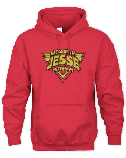 Because I'm Name That's Why Red and Yellow Logo Graphic T-Shirt JESSE M1-75 / Unisex Hoodie / red