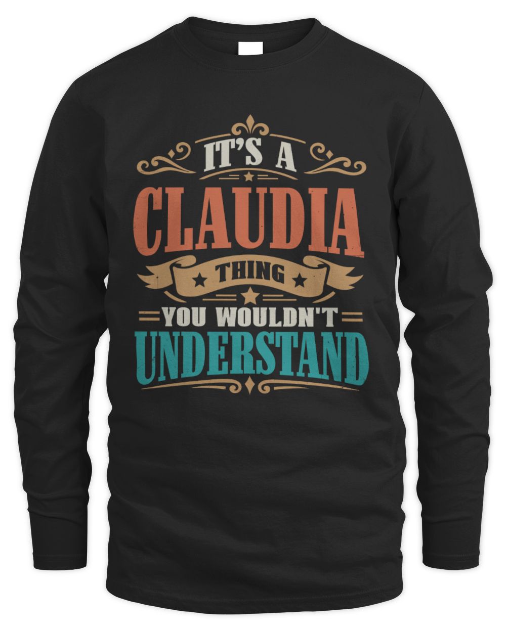 It’s a Name Thing Personalized Retro T-Shirt CLAUDIA M1-47 / Men's Long Sleeved T-Shirt / black