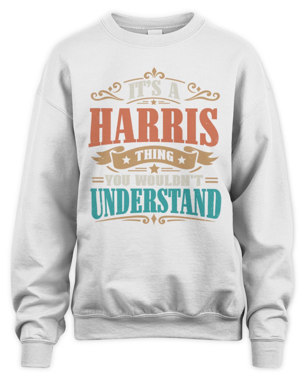 It’s a Name Thing Personalized Retro T-Shirt HARRIS M1-47 / Unisex Sweatshirt / white