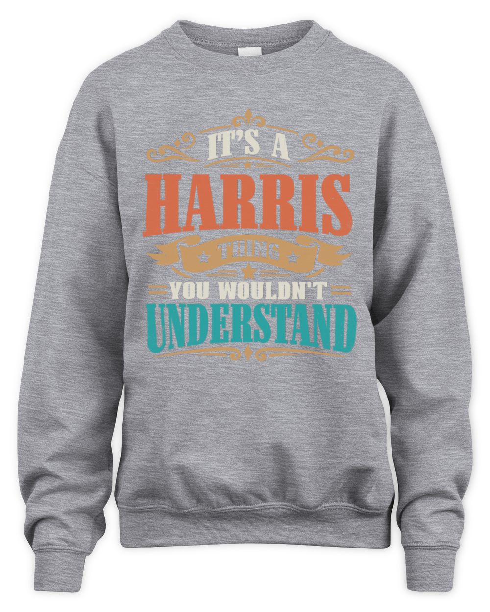 It’s a Name Thing Personalized Retro T-Shirt HARRIS M1-47 / Unisex Sweatshirt / sport grey