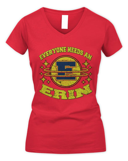 Everyone Needs a Your Name Shirt ERIN M1-76 / Women's V-Neck T-Shirt / red