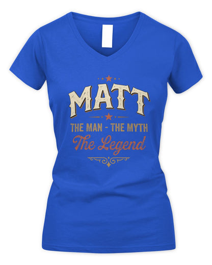 I'm Name I'm Not Rude I Just Have The Balls Funny T-Shirt MATT M1-77 / Women's V-Neck T-Shirt / royal