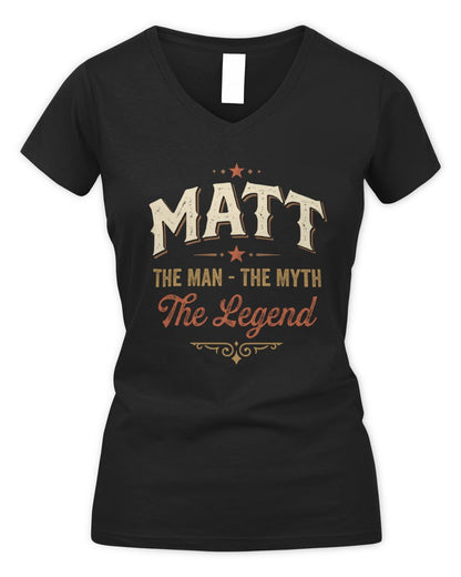 I'm Name I'm Not Rude I Just Have The Balls Funny T-Shirt MATT M1-77 / Women's V-Neck T-Shirt / black