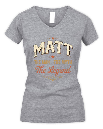 I'm Name I'm Not Rude I Just Have The Balls Funny T-Shirt MATT M1-77 / Women's V-Neck T-Shirt / sport grey