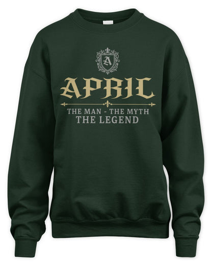 The Man The Myth The Legend Western Shirt APRIL M1-78 / Unisex Sweatshirt / forest green