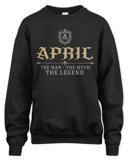 The Man The Myth The Legend Western Shirt APRIL M1-78 / Unisex Sweatshirt / black