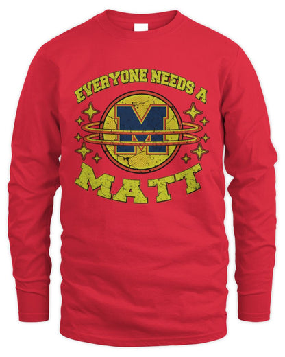 Everyone Needs a Your Name Shirt MATT M1-76 / Men's Long Sleeved T-Shirt / red