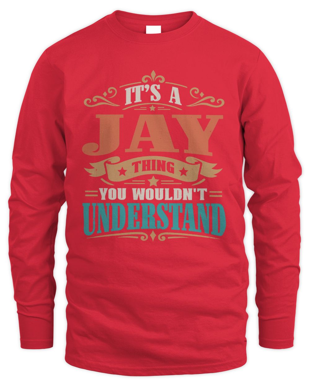 It’s a Name Thing Personalized Retro T-Shirt JAY M1-47 / Men's Long Sleeved T-Shirt / red