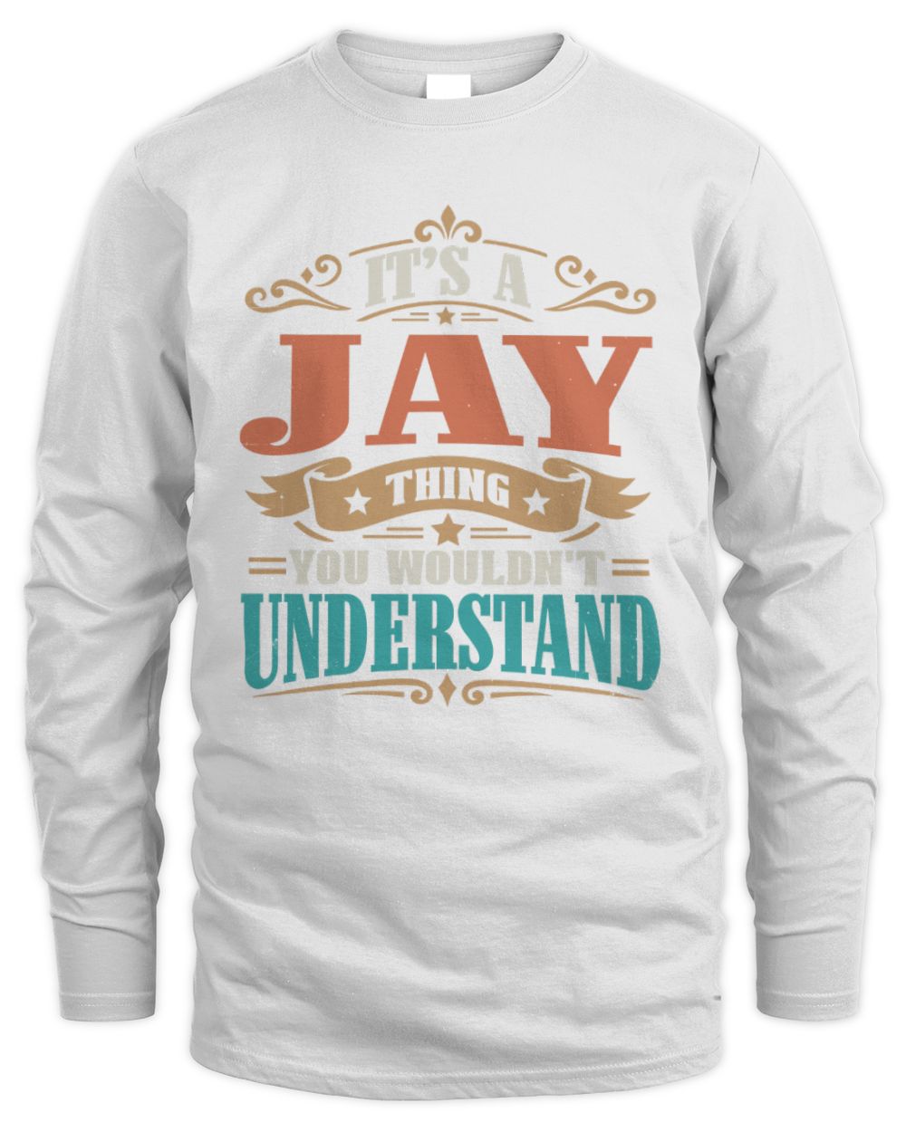 It’s a Name Thing Personalized Retro T-Shirt JAY M1-47 / Men's Long Sleeved T-Shirt / white
