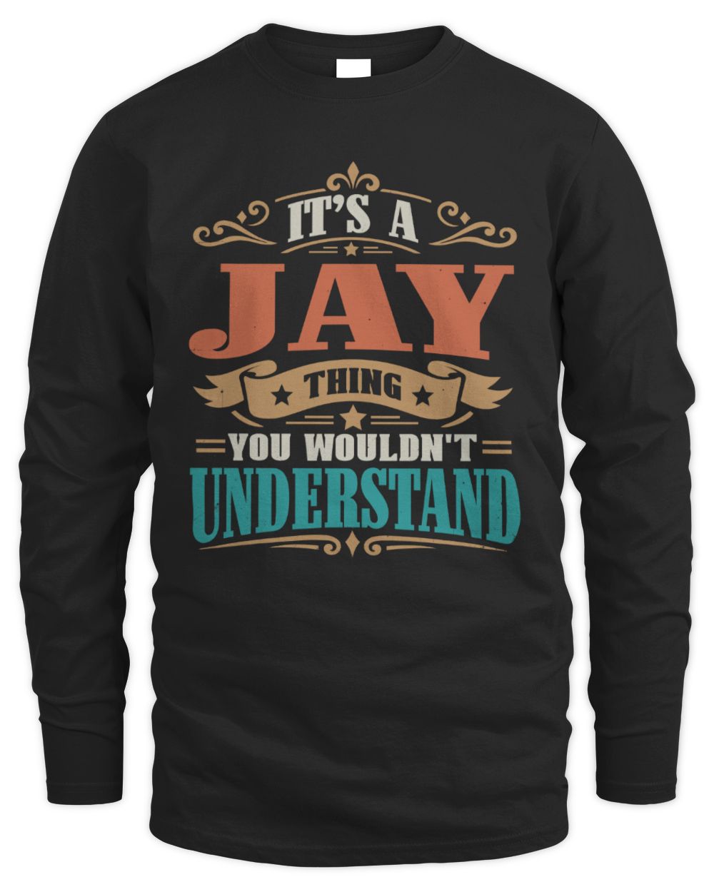 It’s a Name Thing Personalized Retro T-Shirt JAY M1-47 / Men's Long Sleeved T-Shirt / black