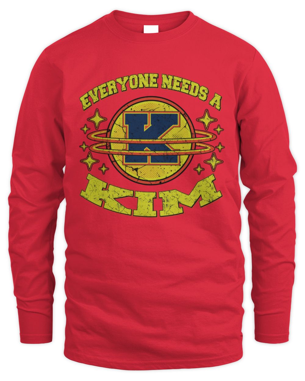 Everyone Needs a Your Name Shirt KIM M1-76 / Men's Long Sleeved T-Shirt / red