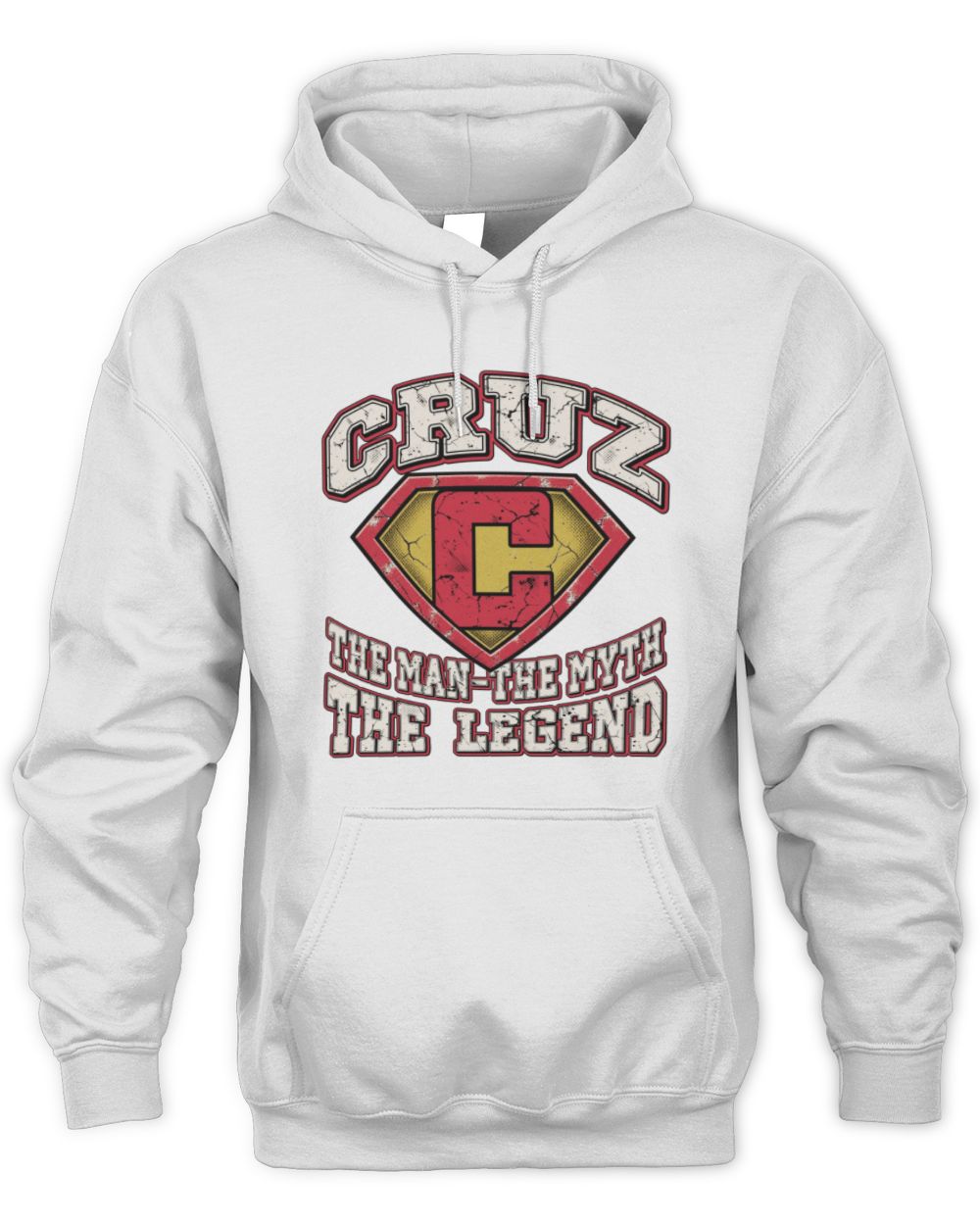 The Man The Myth The Legend Superman Graphic T-Shirt CRUZ M1-74 / Unisex Hoodie / white