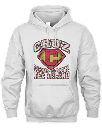 The Man The Myth The Legend Superman Graphic T-Shirt CRUZ M1-74 / Unisex Hoodie / white