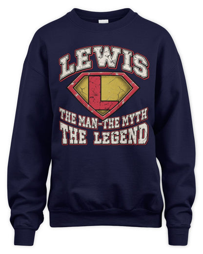 The Man The Myth The Legend Superman Graphic T-Shirt LEWIS M1-74 / Unisex Sweatshirt / navy