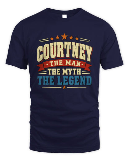 The Man The Myth The Legend Ribbon Vintage T-Shirt COURTNEY M1-56 / Unisex Standard T-Shirt / navy