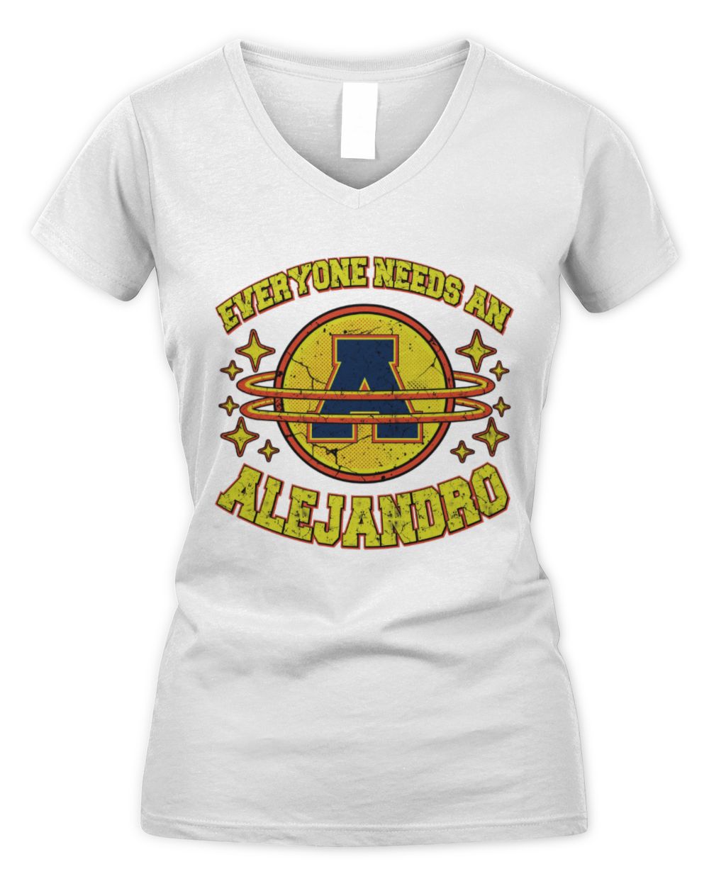 Everyone Needs a Your Name Shirt ALEJANDRO M1-76 / Women's V-Neck T-Shirt / white