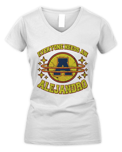 Everyone Needs a Your Name Shirt ALEJANDRO M1-76 / Women's V-Neck T-Shirt / white