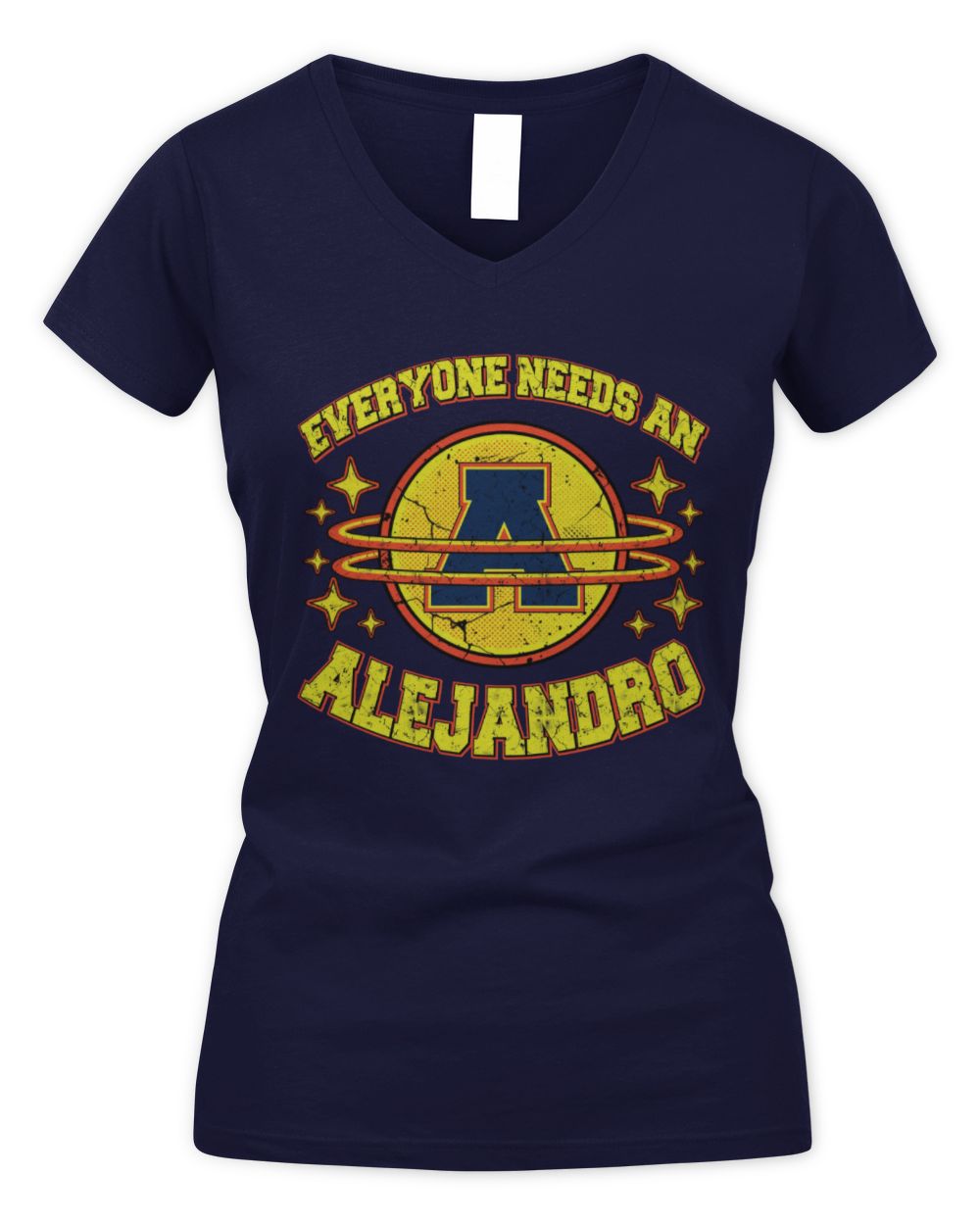 Everyone Needs a Your Name Shirt ALEJANDRO M1-76 / Women's V-Neck T-Shirt / navy