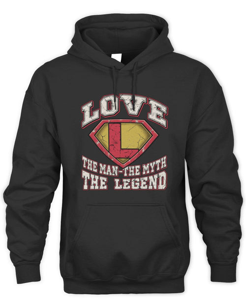 The Man The Myth The Legend Superman Graphic T-Shirt LOVE M1-74 / Unisex Hoodie / black