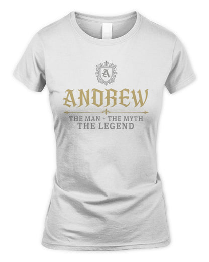 The Man The Myth The Legend Western Shirt ANDREW M1-78 / Women's Standard T-Shirt / white