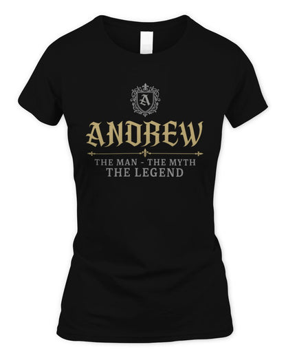 The Man The Myth The Legend Western Shirt ANDREW M1-78 / Women's Standard T-Shirt / black