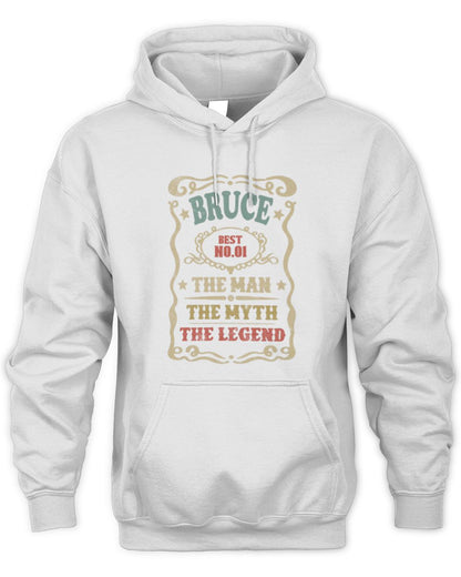 The Man The Myth The Legend Vintage Gold Wine Shirt BRUCE M1-52 / Unisex Hoodie / white