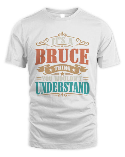 It’s a Name Thing Personalized Retro T-Shirt BRUCE M1-47 / Unisex Standard T-Shirt / white