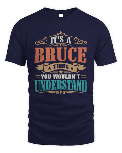 It’s a Name Thing Personalized Retro T-Shirt BRUCE M1-47 / Unisex Standard T-Shirt / navy