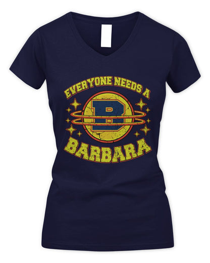 Everyone Needs a Your Name Shirt BARBARA M1-76 / Women's V-Neck T-Shirt / navy