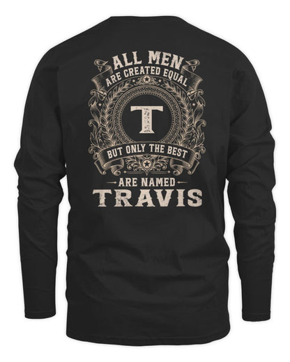 All Men Are Created Equal Cool Logo Shirt TRAVIS M1-60 / Men's Long Sleeved T-Shirt / black